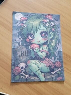 🌹New🌹Cute Green Zombie Girl 4pc Pist Card Set